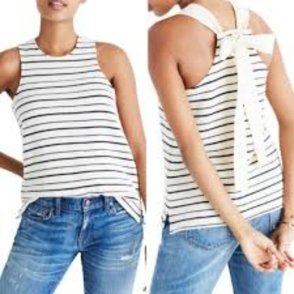 Madewell Tops - Madewell Striped Bow-Back Tank Top